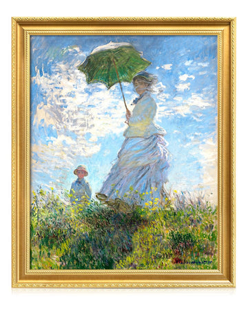 Claude Monet Wall Art Framed, Woman with a Parasol, 35x29''