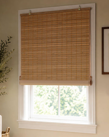 Blackout Bamboo Roller Shades, 36" x 72", Squirrel