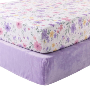 2 Pack Flannel Fleece Crib Sheets, Blossom