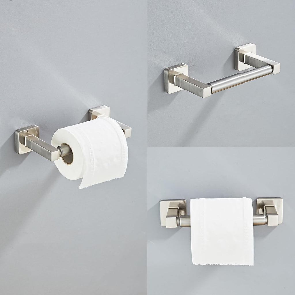 Brushed Nickel Bathroom Hardware Set 4 Pieces,Towel Bar Set Stainless Steel Wall Mounted, Includes 16In Hand Towel