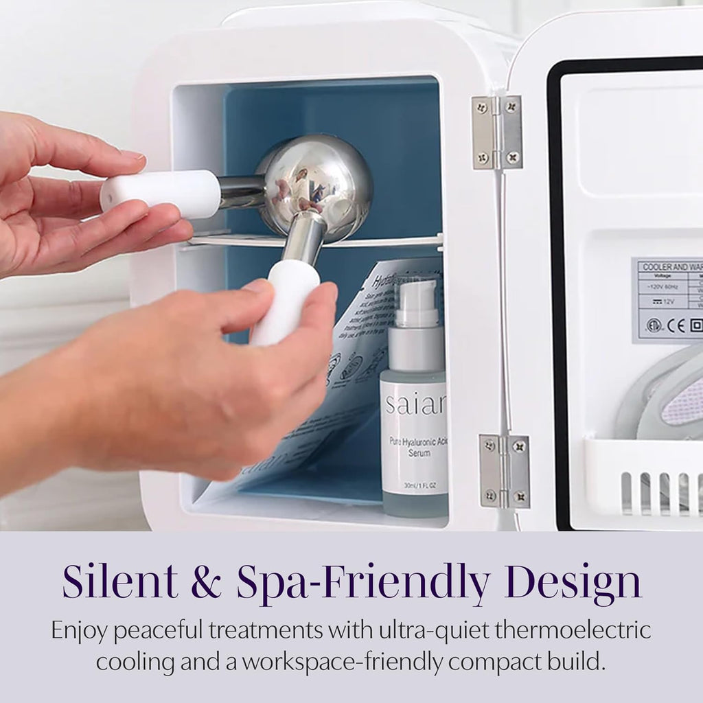 Esty Fridge for Skincare Products - Compact 4L Portable Mini Fridge with Quiet Dual Cooling and Warming for Beauty