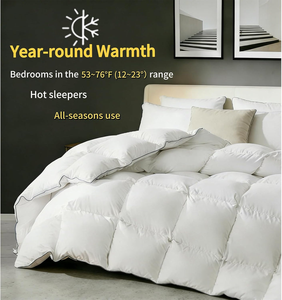 Goose Down Comforters 100% Cotton Shell Queen Comforter Luxury Duvet Insert