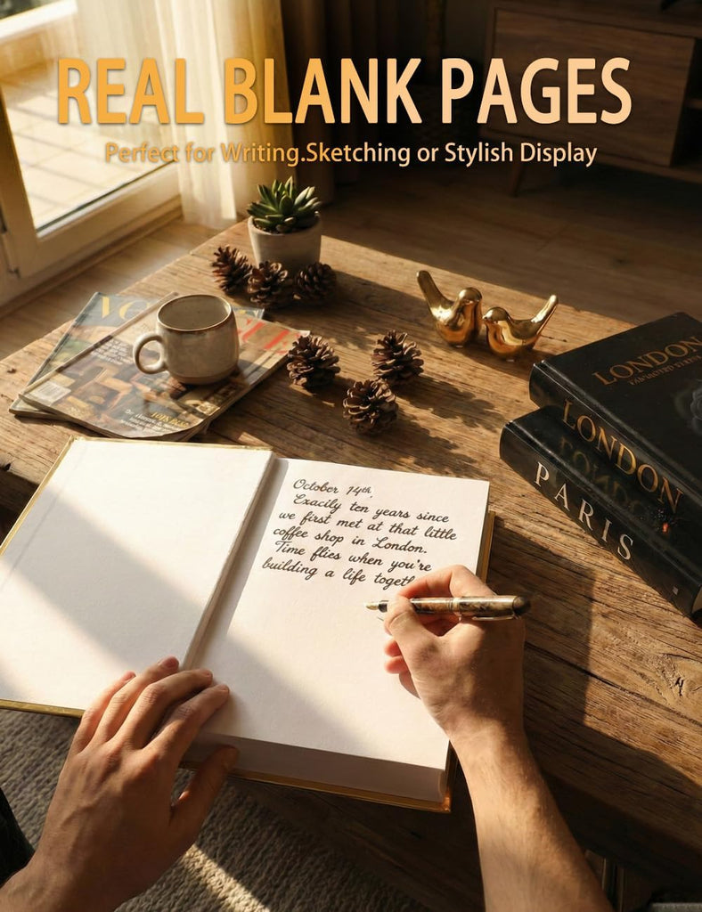 Decorative Books Decor & Coffee Table Book Decor - Set of 3 Real Hardcover Decorative Books (Paris, London, New York)