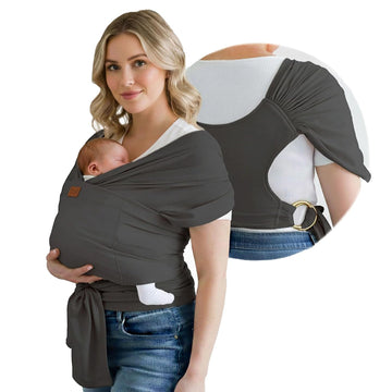 Baby Wrap Ring Sling Carrier, Newborn to Toddler, Adjustable Ergonomic Design for Mom & Dad, Soft Breathable
