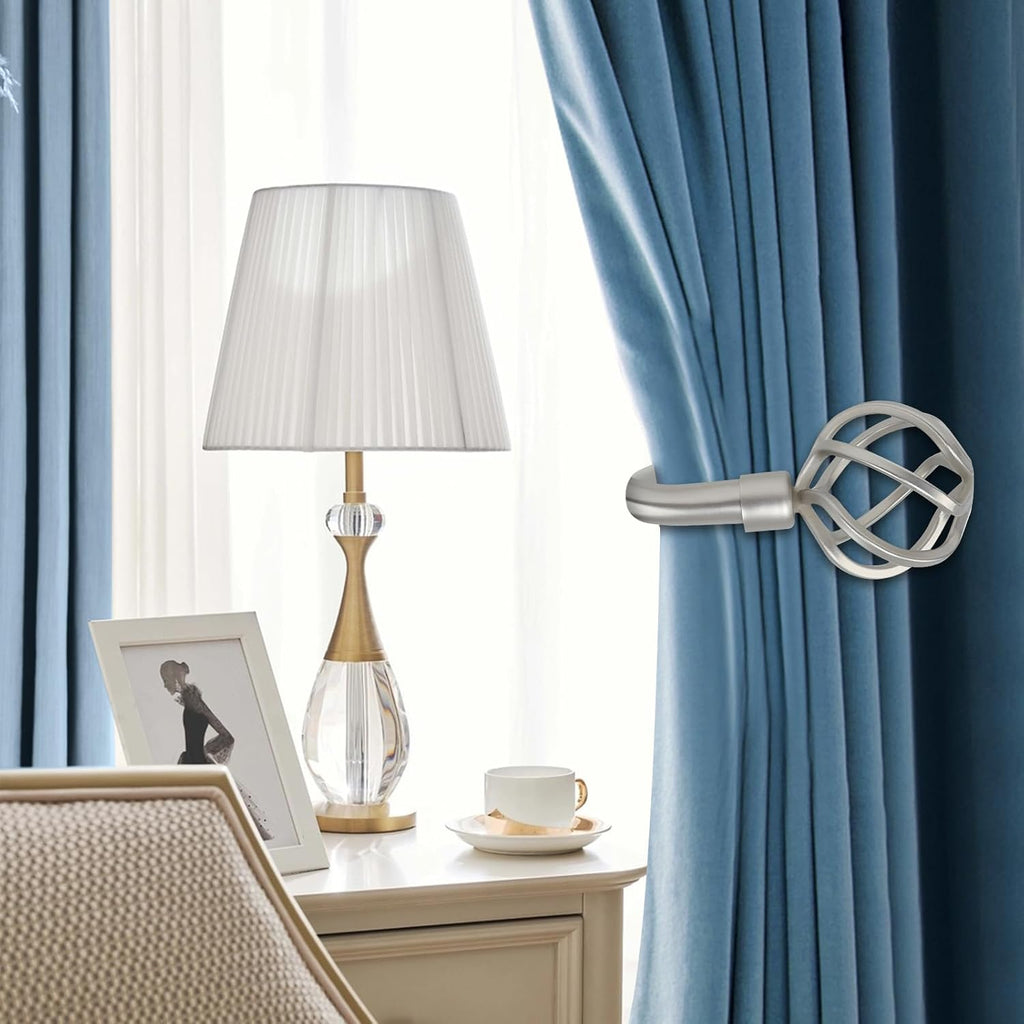Curtain Holdbacks 2pcs, Solid Cast Iron Heavy Duty Curtain Tiebacks for Wall, Side Holder Pull Back Hooks for Drapes