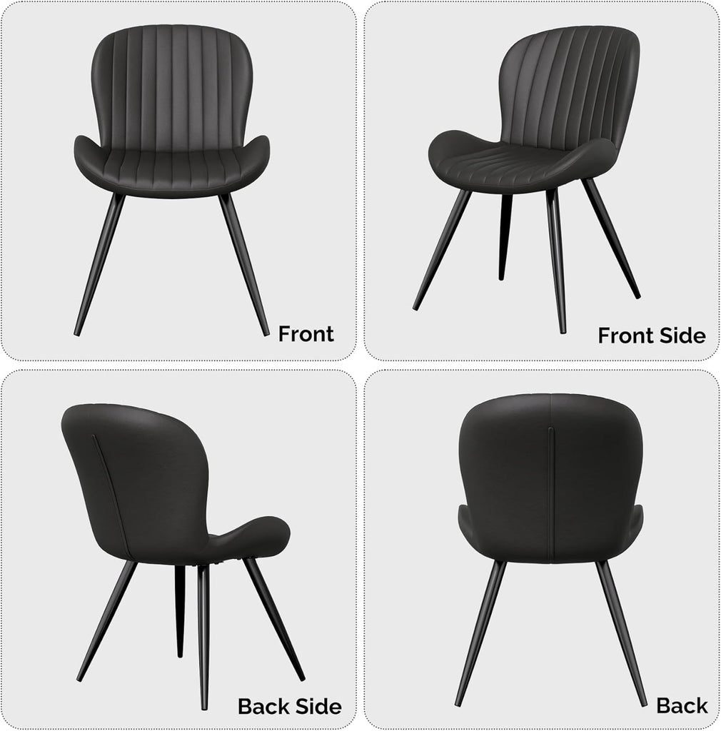 Dining Chairs Set of 2, Modern Dining Room Chairs Comfy Backrest Thick Upholstered Kitchen Chairs 19IN