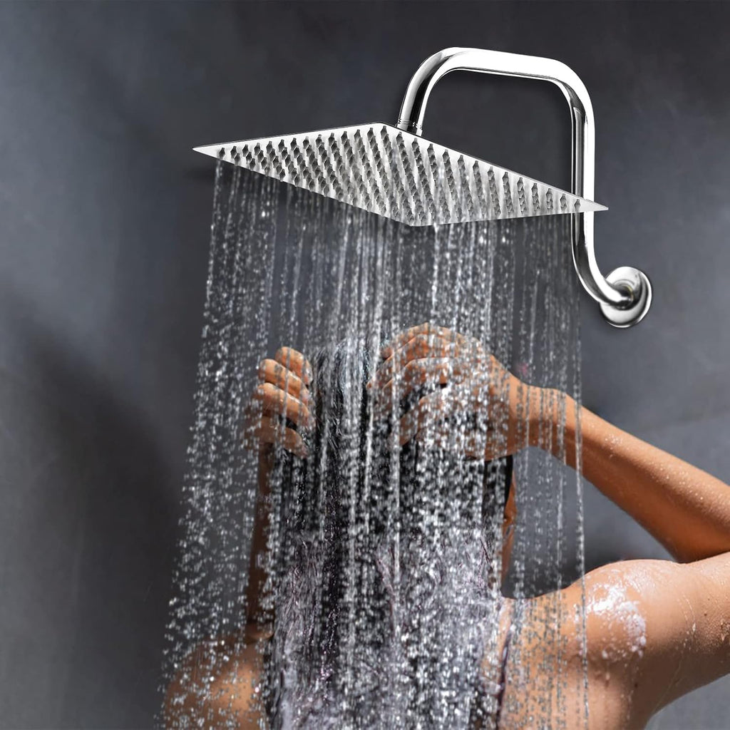 Rain Shower Head - 10 Inch High Pressure Shower Heads 304 Stainless Steel Ultra Thin Square Showerhead Pressure