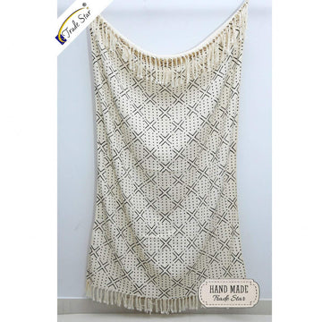 Star Boho Ethnic Hand Loomed Throw 100% Cotton Soft Tassel Blanket Handmade Bedding Throw Sofa Cover Throws (Pattern