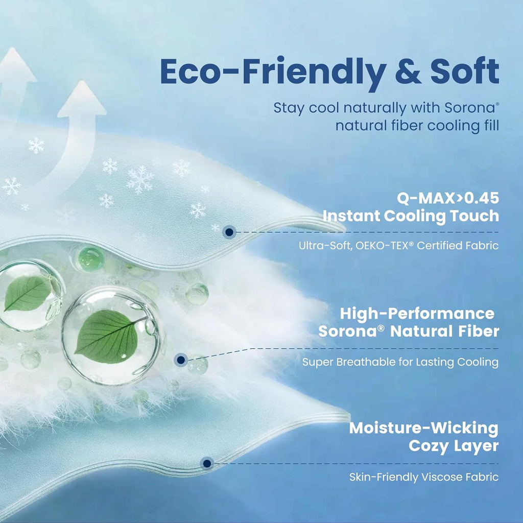Cooling Comforter Twin x Sorona Viscose Natural Fiber, Reversible Silky Smooth Cooling Blanket with Q-Max>0.45 for