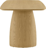71" Modern Dining Table for 6, Rectangle Wood Kitchen & Dining Room Table, Solid Rubberwood Frame, Bentwood Legs, Oak