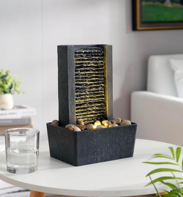 House Decorative Indoor Fountain Meditation Gurgling Water Fountain,Women Gift for Mom, Decor with Led