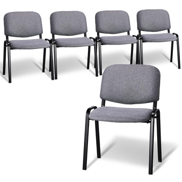 5-Pack Waiting Room Chairs, Stackable Chair, Fabric-Grey