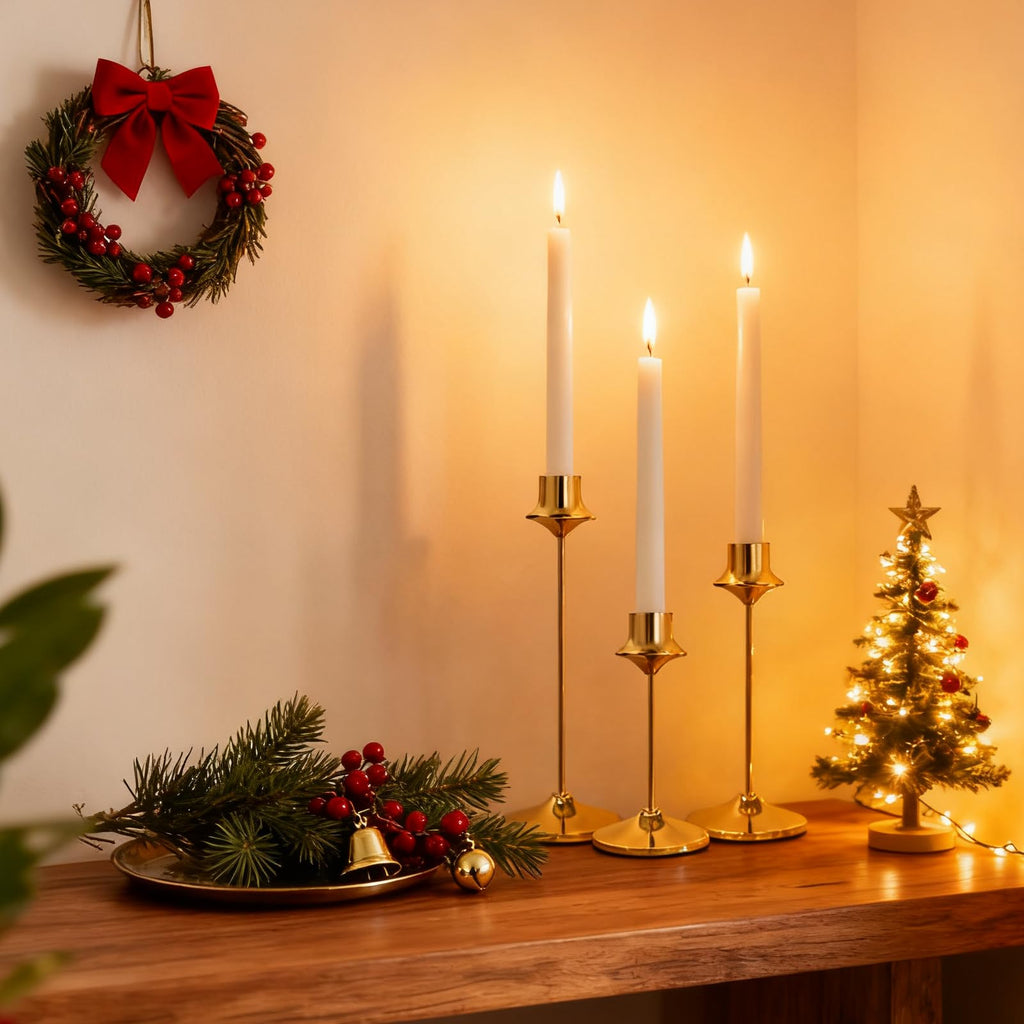 Weighted Candlestick Holders Candle Stick Holder for Candlesticks, Vintage Metal Candelabra Candlestick Holders