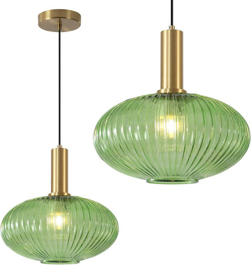 Lighting Modern Gold Globe Pendant Light Black Green Glass Bathroom Fixture Adjustable Brass Round Lights Kitchen