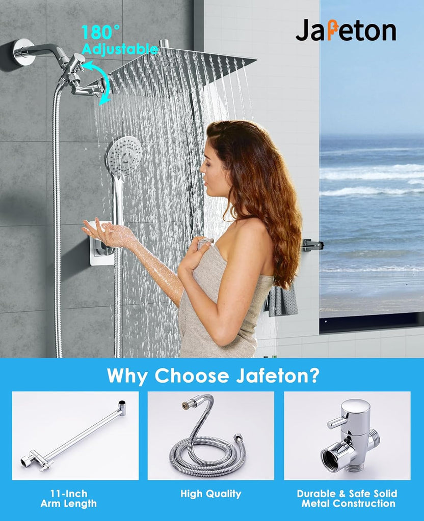 High Pressure Rainfall Shower Head with Handheld Spray Combo