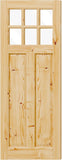 Entry Door, 30" x 80", 6-Panel Clear Glass Front Door, Solid Wood & MDF Exterior Doors, Waterproof Primed, Easy DIY