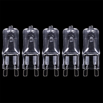 5PC Crystal Clear Halogen Bulb G9 120V 20W Dimmable JC Type T4 Bi-Pin Xenon Small Light Bulb G9 40W 230V Warm White