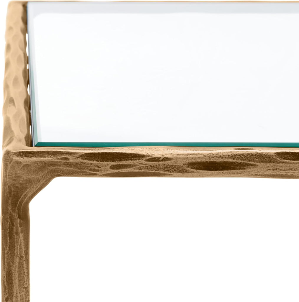 Couture Collection Jessa Brass Metal/Glass Top Rectangle Coffee Table (Fully Assembled)