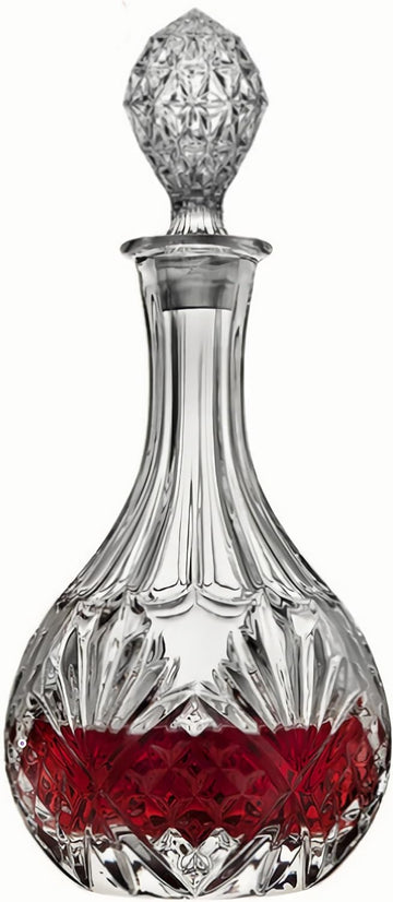 Whiskey Decanter with Glass Stopper,27 oz Diamond Engraved Wine Bottle