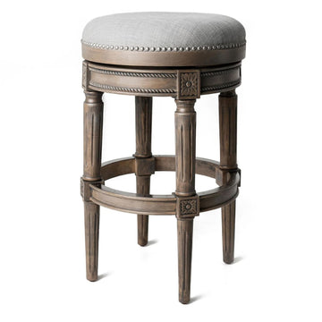 Pullman Backless Bar Stool, Weathered Oak Finish, 30"