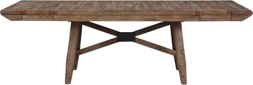 Furniture Riverdale Dining Table, 72"-84"-96" Rectangular Table with Two 12" Leaves, Asian Hardwood Solids, Rustic