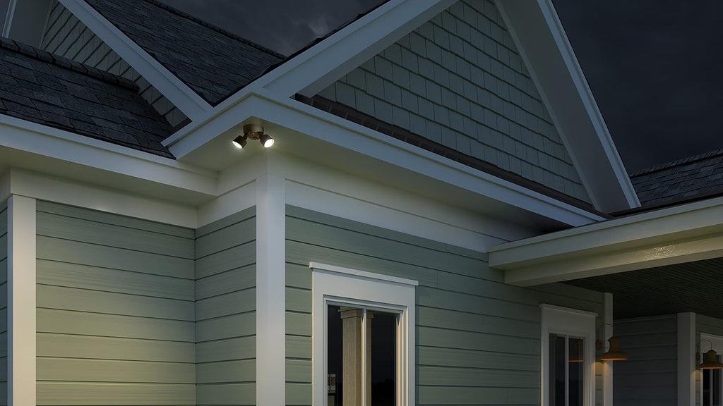 HomeGuard 2-Light LED Outdoor Flood Lights, 4000K, Bronze | Dark Bronze Wall or Ceiling Mount LED Outdoor Lights