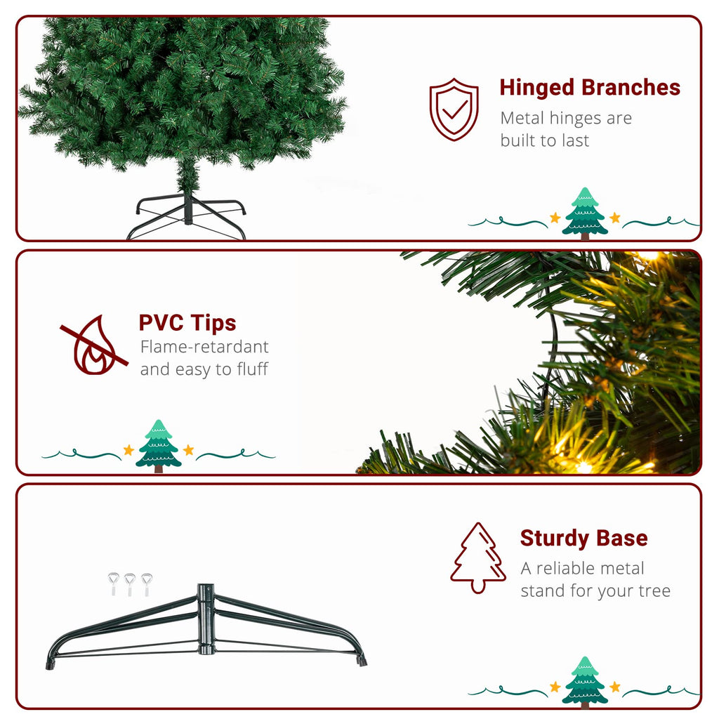 7ft Prelit Half Christmas Tree, 230 Warm Lights, 881 Tips