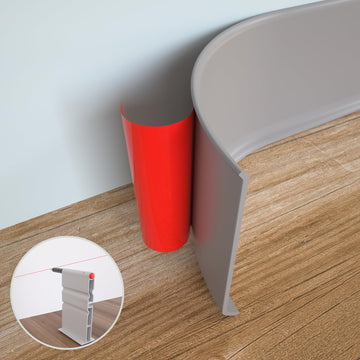 Peel and Stick Rubber Baseboard Molding, 6 Inch x 40 Feet, Gray