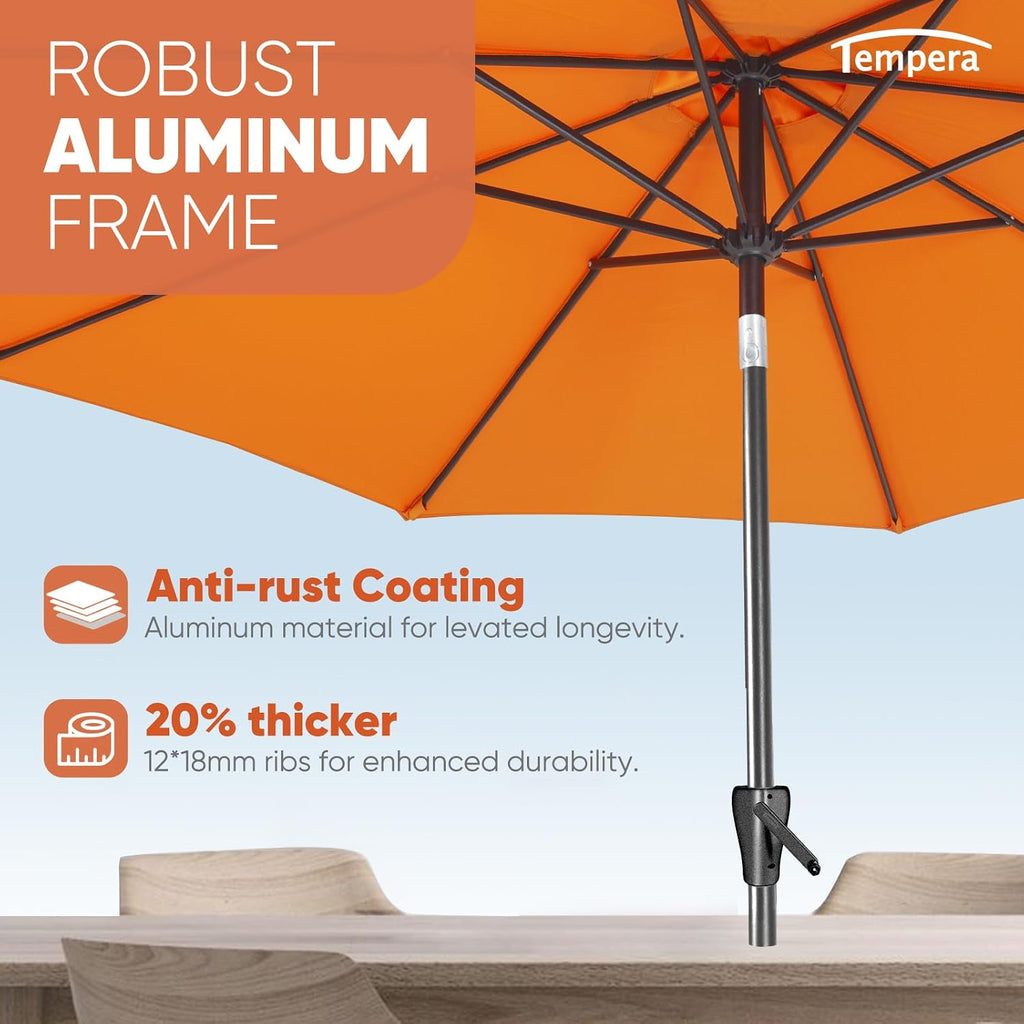 Patio Market Outdoor Table Umbrella with Push Button Tilt and Crank - Brick