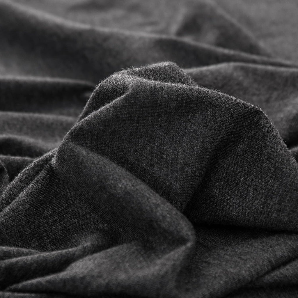 Jersey Knit Duvet Cover Set Heather Charcoal Grey King
