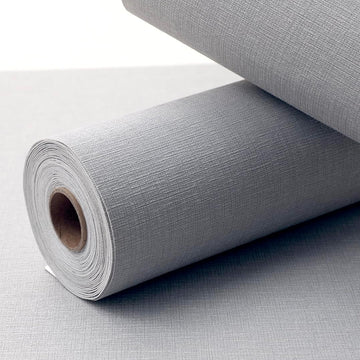 Gray Woven Fabric Peel and Stick Wallpaper Subtle Linen Texture Grasscloth Washable Thick Self-Adhesive Contact Paper