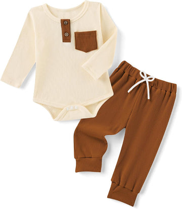 Baby Boy Clothes Two Piece Long Sleeve Top and Pants Fall Outfit Set