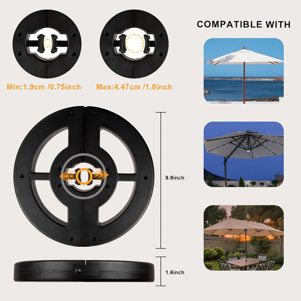 Patio Outdoor Umbrella Lights, Rechargeable Battery Cordless Umbrella Light with 8 Warm White Bulbs 3 Brightness Levels