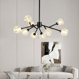 Sputnik Chandeliers for Dining Room Light Fixture Over Table, Modern Crystal Chandeliers, 9 Lights Black Lighting Fixtures for Living Room Bedroom Kitchen Island Bar A116-B08GFVGVM2