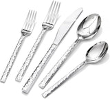 20-Piece Hammered Silverware Set, 18/10 Stainless Steel Flatware Set for 4, Cutlery Set