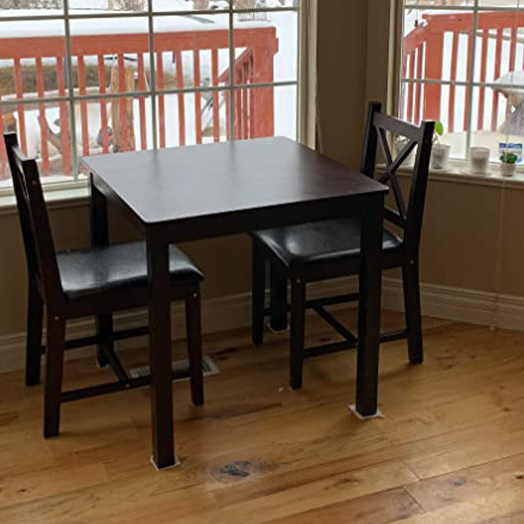 Kitchen Table Set for 2, 3 Piece Wooden Dining Table Set with 2 Chairs for Small Space, Modern Square Counter Height