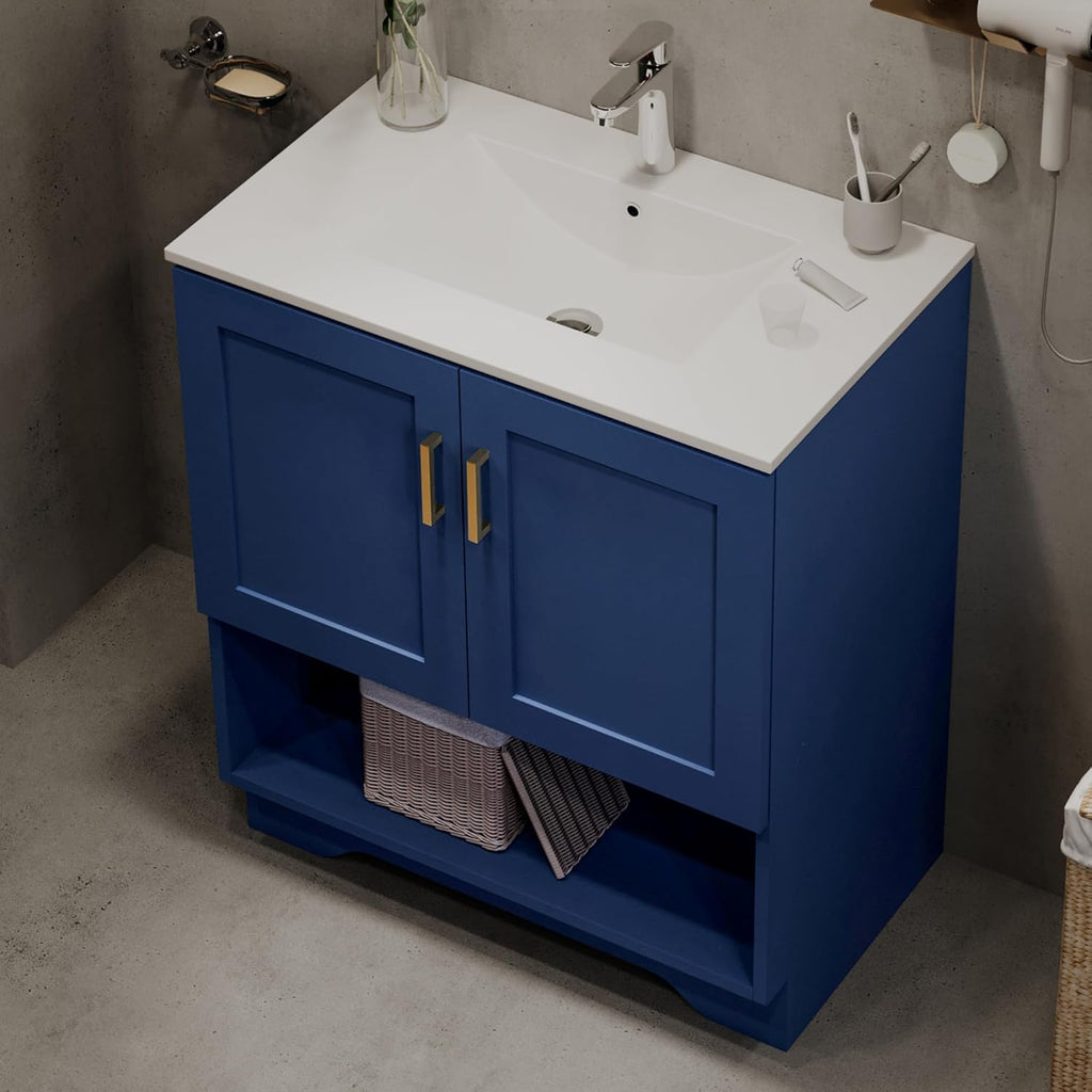 30 Inch Modern Bathroom Vanity with Ceramic Sink