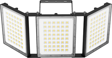 600W LED Outdoor Flood Light, 60000LM Super Bright Stadium Light, 6000K Daylight White, IP66 Waterproof 3 Heads