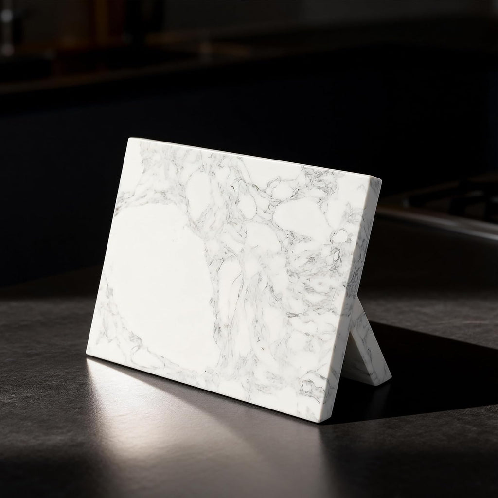 Home Kitchen Marble Countertop Magnetic Knife Holder, White | Strong Enhanced Magnets