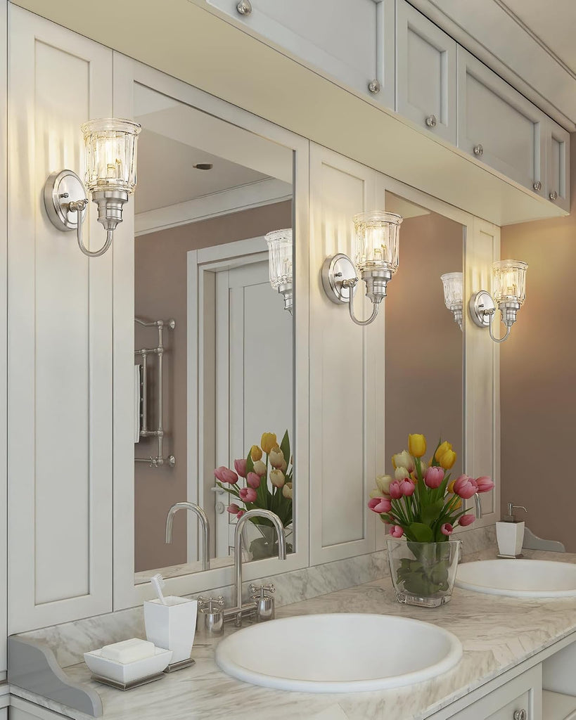 Brushed Nickel Wall Sconce, HWH Modern Sconce Wall Lighting Vanity Sconce Lights , 1-Light Wall Sconce with