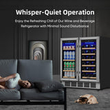 Wine and Beverage Refrigerator 30 Inch, Beverage Fridge Dual Zone with Upgraded 