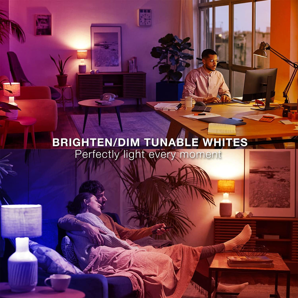 Smart Light Bulbs, Alexa Light Bulb, WiFi Light Bulbs, RGBCW Color Changing Light Bulb A19 9W 800LM, Smart Bulbs that
