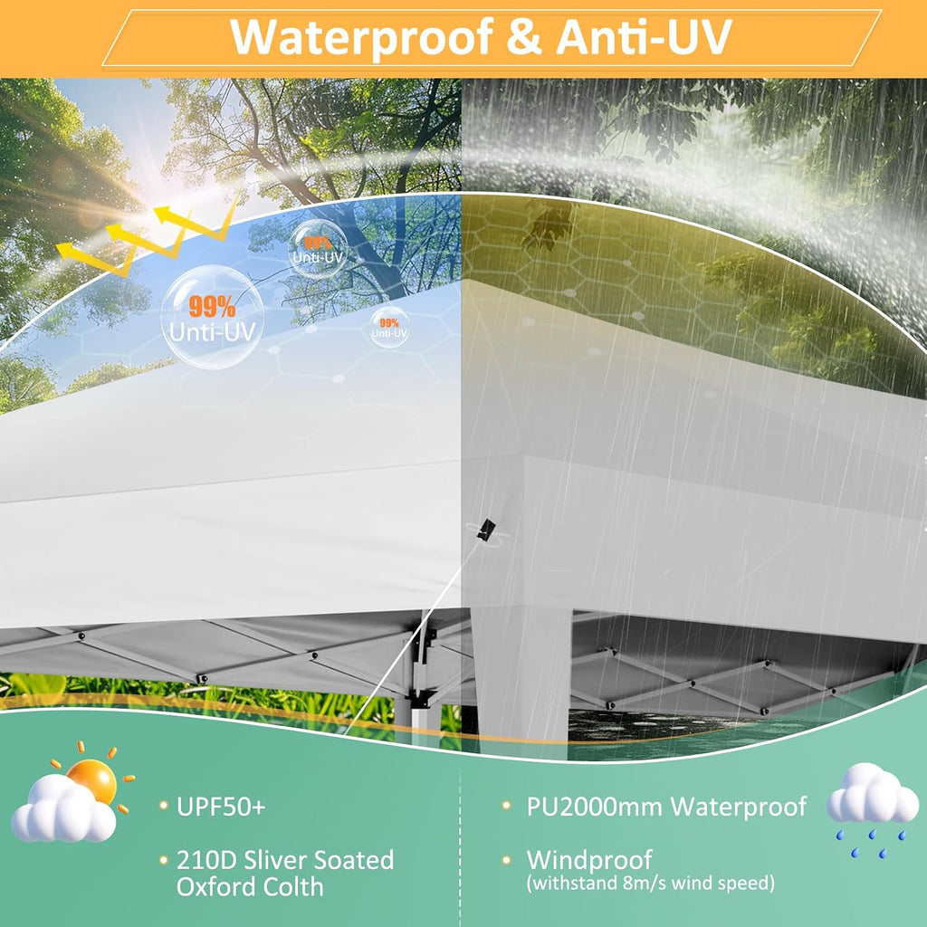 10x20 FT Pop up Canopy Tent with Sidewalls, Party Tents for Parties, Carpas para Fiestas