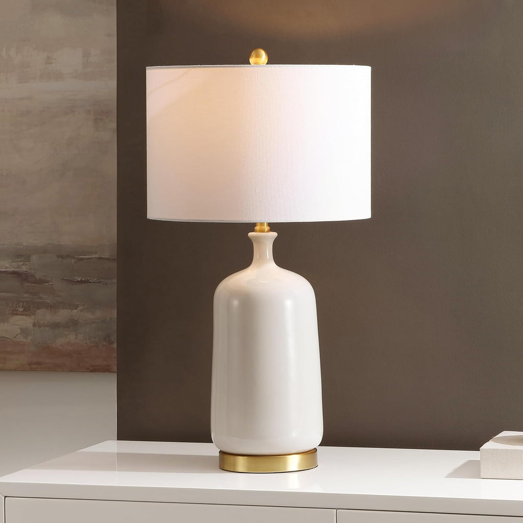 Stevie 28-inch Cream/Brass Ceramic Table Lamp (LED Bulb Included)