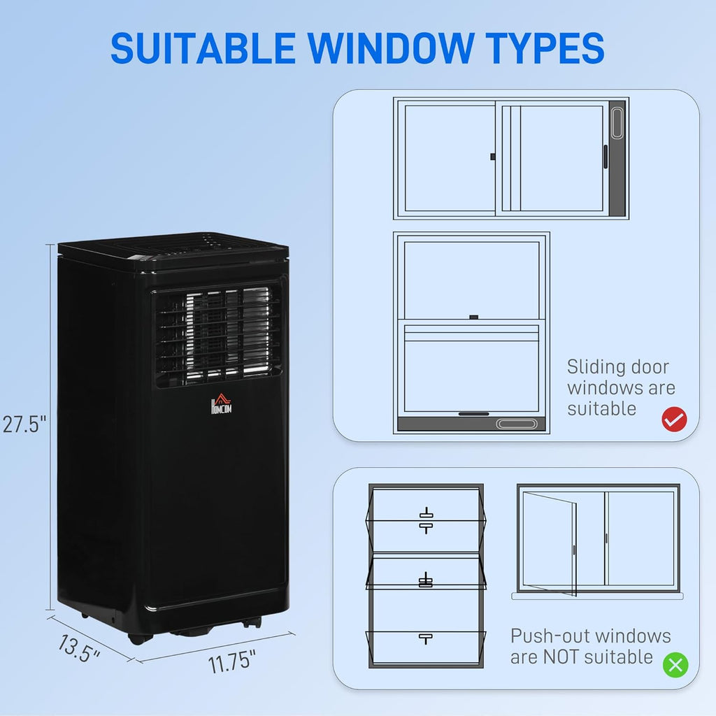 8000 BTU Portable Air Conditioner, for Rooms Up to 344 Sq. Ft., 3-in-1 Portable AC Unit with Dehumidifier