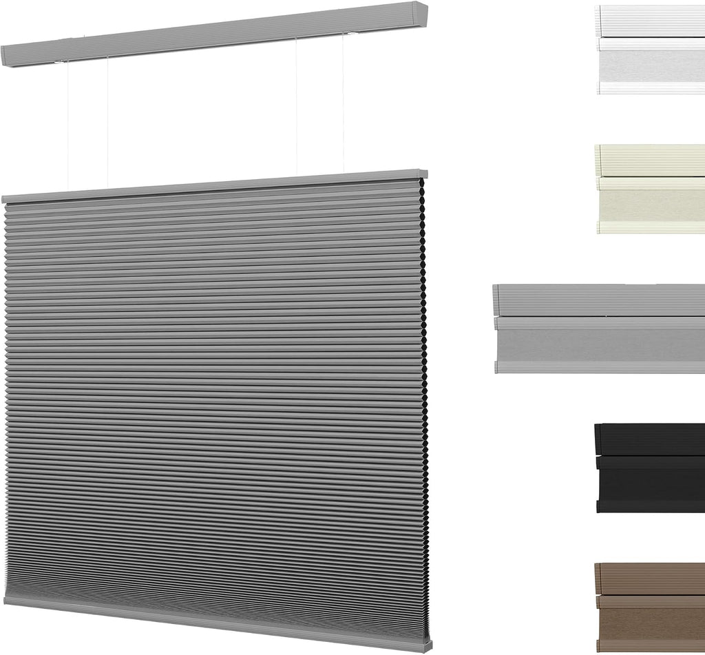 Top Down Bottom Up Cordless Cellular Shades,Black,21" W x 48" H