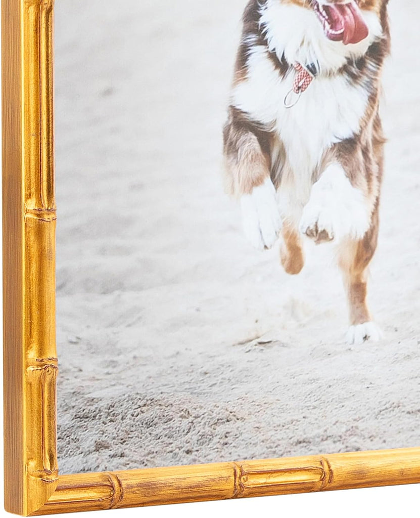 24x36 Inch Gold Picture Frame, This 0.7500 Inch Custom Poster Frame is Gold Bamboo - Comes with Acrylic and