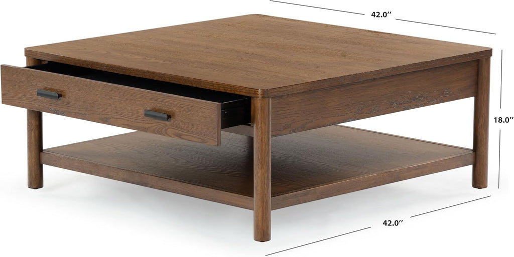 Couture Collection Jaylessa Medium Oak 1-Drawer Coffee Table