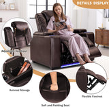 ANJ Power Home Theater Seating Recliner Chairs, PU Leather Recliner with Cup Holder