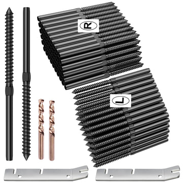 100 Pack 1/8" Black Cable Railing Kit Left &Right Swage Lag Screws